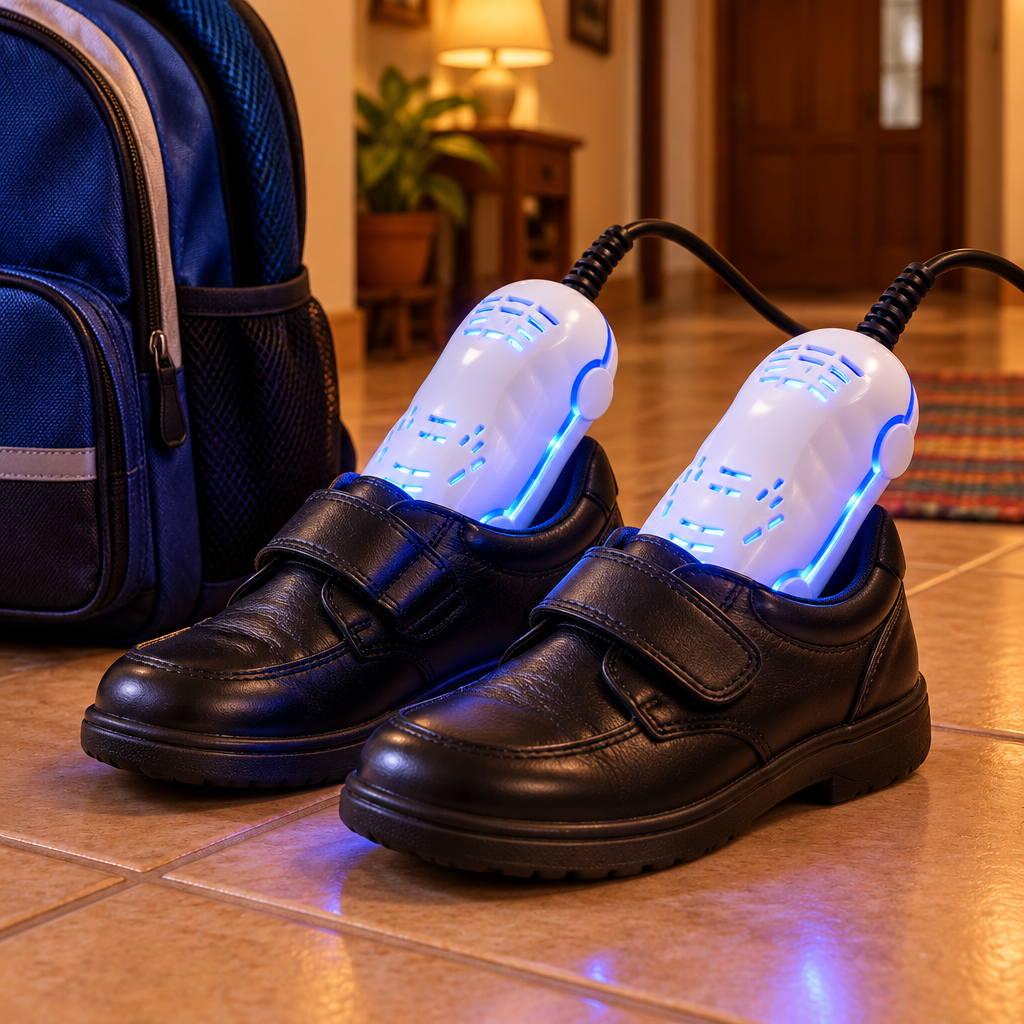 Secador UV Todelia dentro de zapatos de colegio